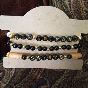 New Orleans Saints Beaded Bracelet Set